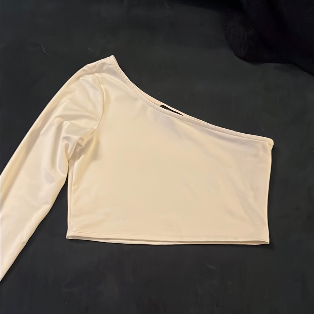 Forever 21 White One Shoulder Top